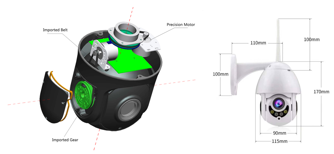 Αδιάβροχη Ασύρματη IP WiFi/Ethernet Κάμερα FHD 1080p Pan/Tilt Εσωτερικού & Εξωτερικού χώρου με Νυχτερινή Λήψη, Tracking Ανιχνευτή Κίνησης, Ειδοποίηση στο Κινητό, Μικρόφωνο, Ηχείο (Ενδοεπικοινωνία Μωρού), Σειρήνα & Micro SD Baby Monitor, Pet Monitor, Θυροτηλεόραση